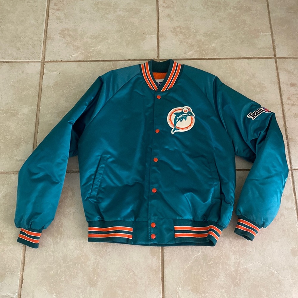 Miami Dolphins Football Vintage 80s Satin Bomber